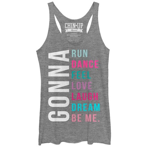 Women's Chin Up Gonna Be Me Racerback Tank Top - Gray Heather - Small ...