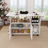 GDFStudio Bex Modern Wooden Folding Table with Storage Shelves and Wheels - 2 of 4