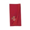 Saro Lifestyle Embr'D Ornament Hemstitch Napkin (Set of 6), 20", Red - 3 of 4