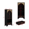 Famapy Vintage Luxury Storage Cabinet Bookcase Pantry: Intricate Carvings,Gold Accents,Glass Doors – Elevate Your Space - 3 of 4