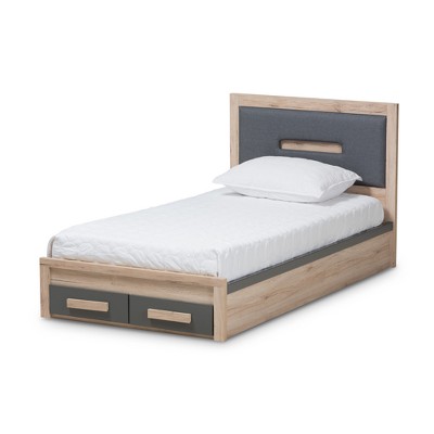 Storage Platform Twin Bed Dark Gray, Twin Platform Bed And Mattress