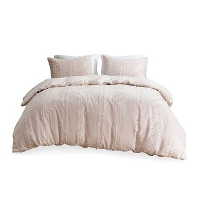 Gracie Mills Trujillo 3-Piece Embroidered Stripes Cotton Jacquard Comforter Set - 1 of 4