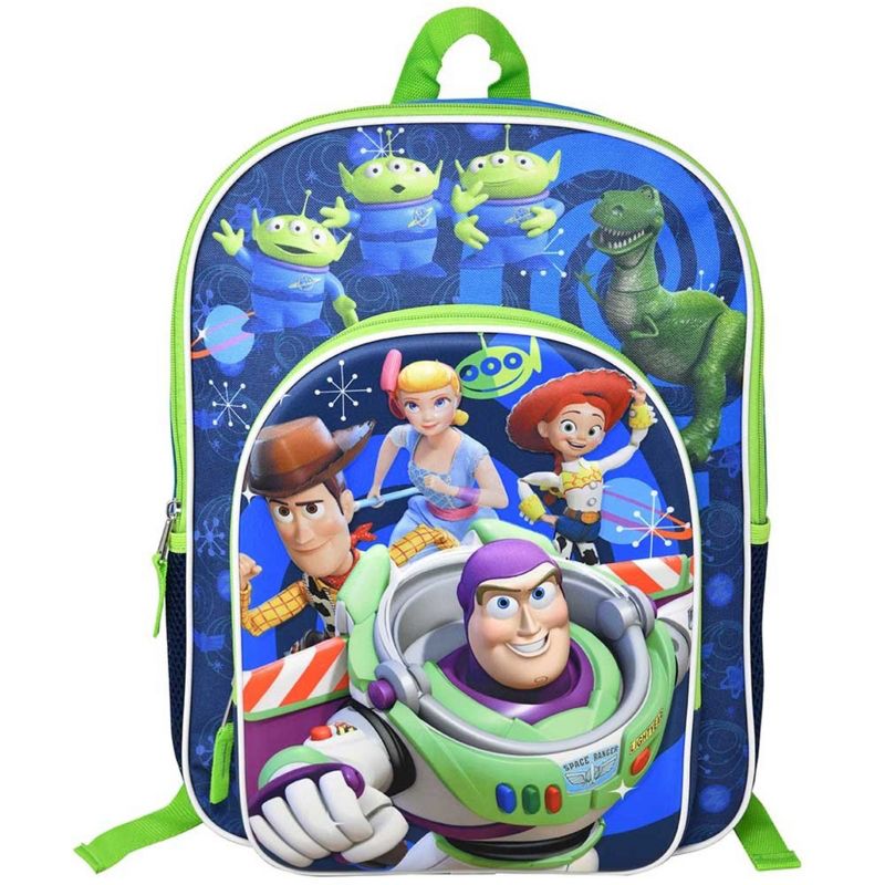 Toy Story Nylon Blue Kids 16" School Backpack for Girls and Boys ages 3+