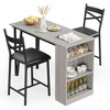 Dining Table Set for 2, Kitchen Table Set for 2, Expandable Kitchen Bar Table and Chairs - 2 of 4
