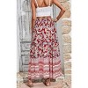 Coolmee Women's Fashion Boho Long Skirt Trendy Floral High Waist A Line Beach Skirt Vacation Outfit Maxi Skirts - 4 of 4