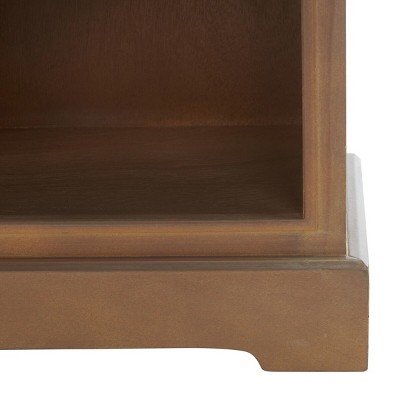 Beige Pine Transitional Rectangular Side Table with Storage
