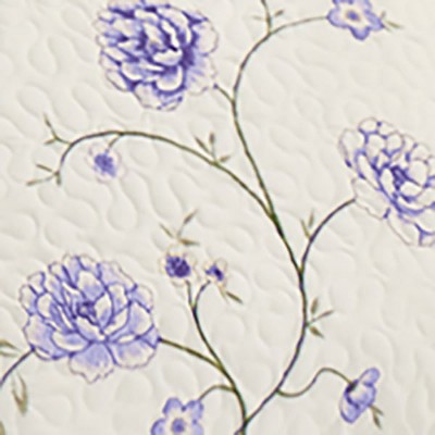 Lavender Floral Embroidered Quilted Full Bedspread Set