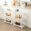 Racxily 2 Pieces 3-Tier Slim Detachable Storage Cart, Bathroom Organizer Rolling Utility,Mobile Shelving Unit Slide Out, White - 2 of 4