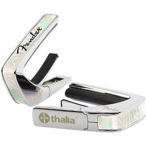 Thalia x Fender Chrome Finish White Mother of Pearl Capo Black Spaghetti Logo - 1 of 1