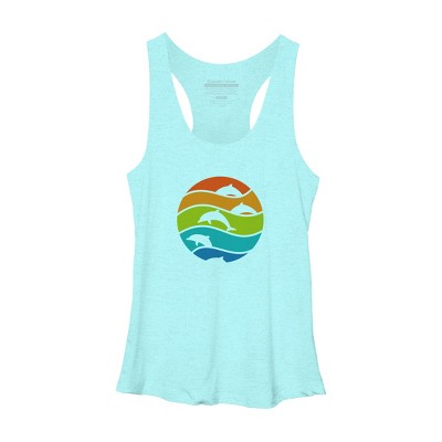Women's Design By Humans dolphin art By hkartist Racerback Tank Top