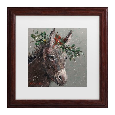 Trademark Fine Art -Mary Miller Veazie 'Mary Beth The Christmas Donkey' Canvas Art