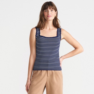 Lands' End Women's High Retention Square Neck Tank Sweater