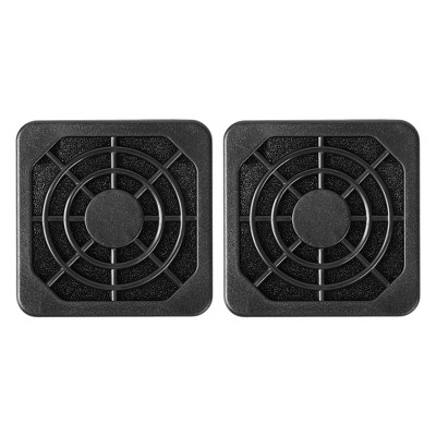 Unique Bargains Plastic Computer Dustproof Fan Filter Grills Mesh Cover 2 Pcs Black