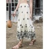 INSPIRE CHIC Women's Boho Ruffle Hem Elastic High Waist Elegant Floral Flared A-Line Maxi Skirts - 4 of 4