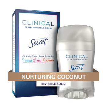 Secret Women's Clinical Strength Invisible Solid Antiperspirant and Deodorant - Clean Coconut - Trial Size - 1.6oz