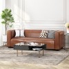 Elegant Light Brown Upholstered 3-Seat Sofa with Tuxedo Design, Birch Wood Legs and Modern Block Silhouette for Living Room-Maison Boucle - 2 of 4