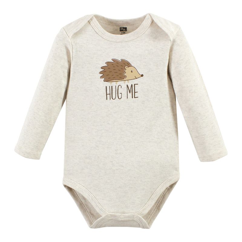 Hudson Baby Unisex Baby Cotton Long-Sleeve Bodysuits, Hedgehog, 3 of 6