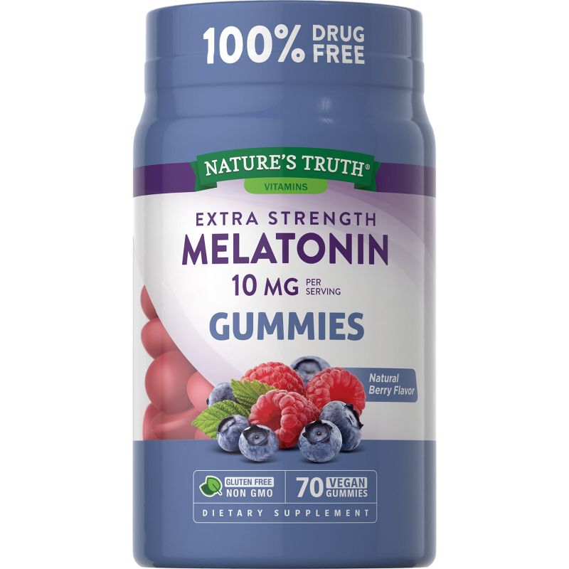 Nature&#39;s Truth Melatonin 10mg Vegan Gummies - 70ct, 1 of 6