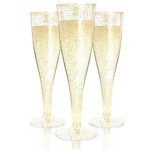 Prestee 24 Gold Champagne Flutes Plastic - 1 of 4