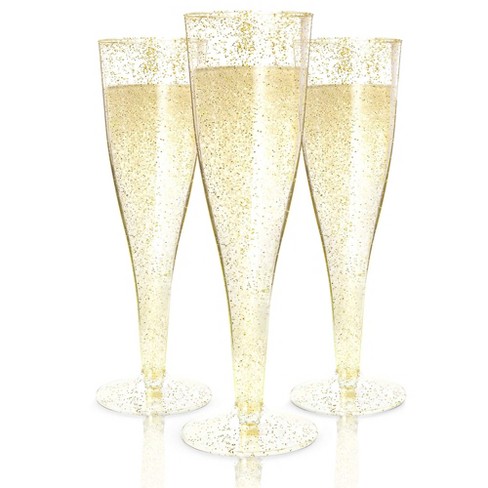 Prestee 24 Gold Champagne Flutes Plastic - image 1 of 4