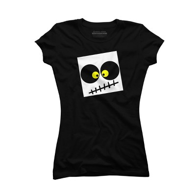 Junior's Design By Humans Square Skull By LonaMisa T-Shirt