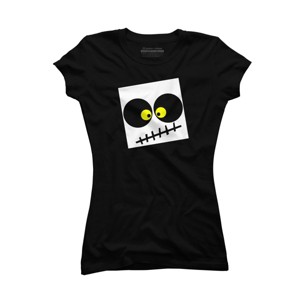 Junior's Design By Humans Square Skull By LonaMisa T-Shirt - 1 of 3