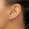 Black Bow Jewelry 4 x 22mm Rhodium-Plated Sterling Silver CZ Arrow Ear Climber Earrings - 3 of 4