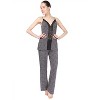 Memoi Women's Lace Trim Animal Print Lightweight Cami Pajama Set - 4 of 4