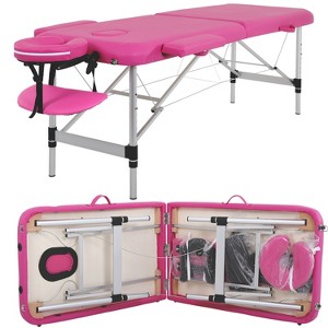 FDW Aluminium Portable Massage Table 2 Fold Height Adjustable - 1 of 4