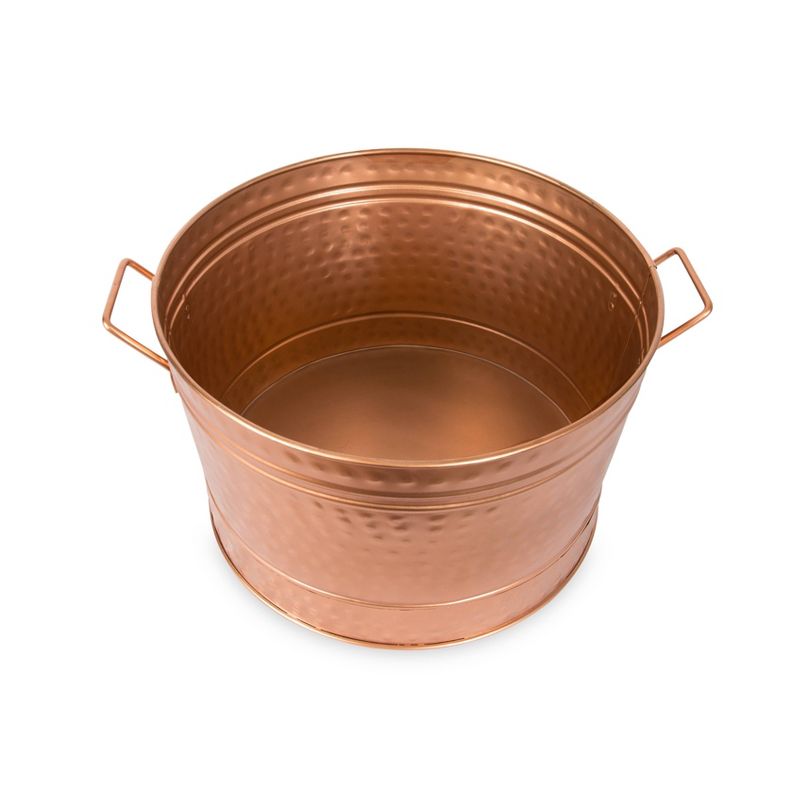 16.25&#34; Round Hammered Tub with 2 Side Handles Copper Plated - ACHLA Designs, 6 of 7