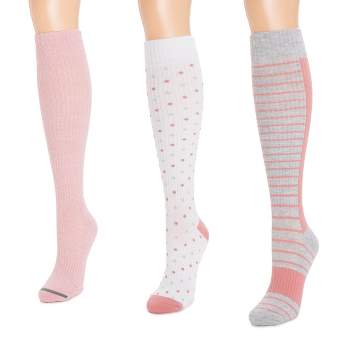 MUK LUKS Womens 3 Pack Cotton Compression Knee-High Socks