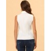 INSPIRE CHIC Women's Casual Sleeveless Button Down Peter Pan Collar Chambray Shirt - 3 of 4