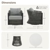 Spruce & Spring Outdoor Patio Furniture Bistro Set Swivel Chair - 4 of 4