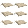 vidaXL Beige Chair Cushions (6pcs), 19.7x19.7x2.8 Inches, Outdoor Patio Seat Cushions, Durable Oxford Fabric, PP Hollow Fiber Filling - 3 of 4