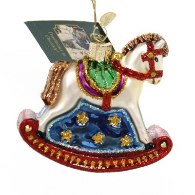 Old World Christmas 3.25" Rocking Horse Ornament Pony Childhood  -  Tree Ornaments