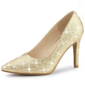 Allegra K Women's Party Glitter Stiletto High Heels Pumps - 1 of 4