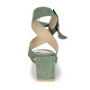 Journee Signature Womens Genuine Leather Hether Hook and Loop Block Heel Sandals - 3 of 4