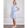 Hobemty Women's Tweed  Round Neck Short Sleeve Elegant Work A-Line Short Dress - 3 of 4