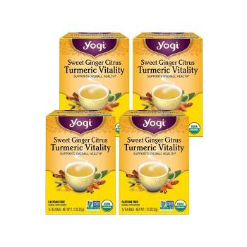 Yogi Tea - Sweet Ginger Citrus Turmeric Vitality -  64 ct, 4 Pack