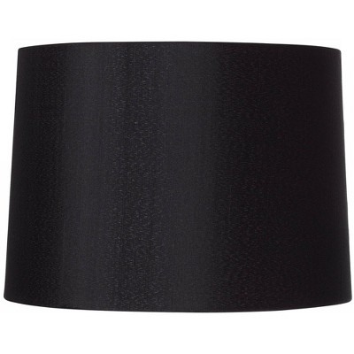 Brentwood Black Medium Hardback Drum Lamp Shade 13" Top x 14" Bottom x 10.25" Slant x 10" High (Spider) Replacement with Harp and Finial