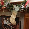 Northlight 27" Tortilla Brown and Sage Green Embroidered Patina Jacquard Christmas Stocking - 2 of 3