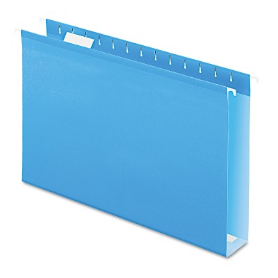 Pendaflex Reinforced 2" Extra Capacity Hanging Folders 1/5 Tab Legal Blue 25/Box 4153X2BLU