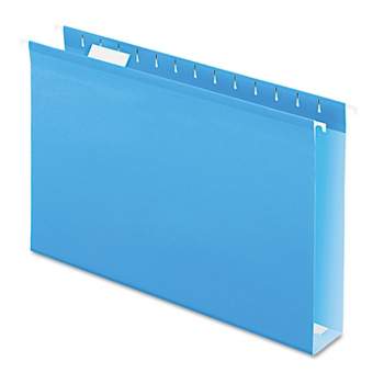 Pendaflex Reinforced 2" Extra Capacity Hanging Folders 1/5 Tab Legal Blue 25/Box 4153X2BLU