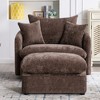 GDFStudio Sidney Modern 46" Chenille Upholstered Swivel Accent Chair with Ottoman and 3 Drawers - 2 of 4