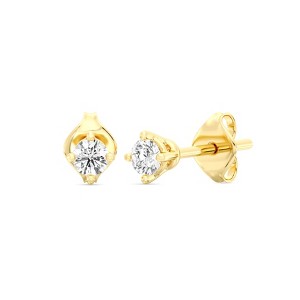 GILDED 1/5, 1/4, 1/3, 3/8, 1/2, 3/4, 1 Carat Total Weight Lab-Grown Diamond Stud Earrings in 10KT White or Yellow Gold - 1 of 4