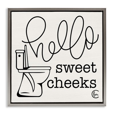 Stupell Industries Hello Sweet Cheeks with Toilet, 18" x 18"