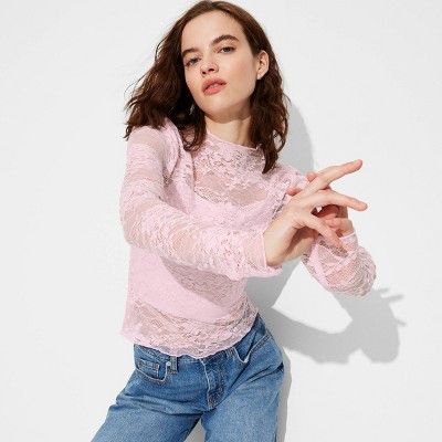 épine - Treat ürself lace puff feminine topsピンクの通販 by