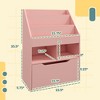 NicBex Kids 5-Shelf Bookcase with Storage Drawer Montessori Toy Organizer Playroom Storage System with Anti-Tip Anchors - 4 of 4