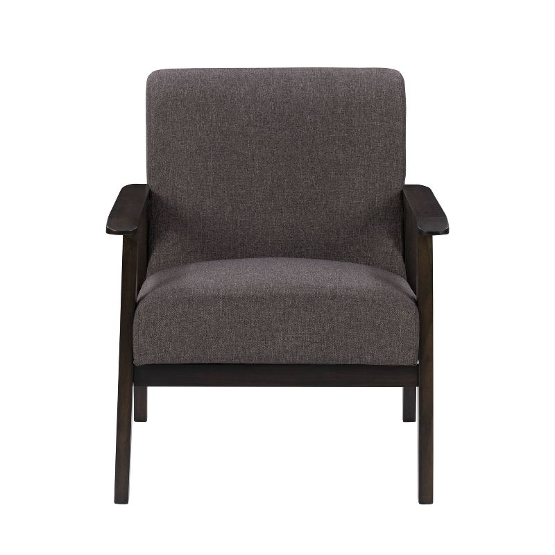 Greyson Wood Armchair Charcoal Brown - CorLiving, 1 of 12