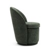 YOUNIKE Swivel Accent Chair 21" Wide Round Barrel Chair Modern Upholstered Living Room Chair Makeup Chair for Bedroom, Boucle Fabric - 3 of 4